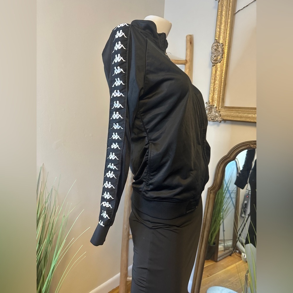 Kappa Womens Black & White Banda Anniston Track Jacket Size XLarge VINTAGE - Picture 7 of 12